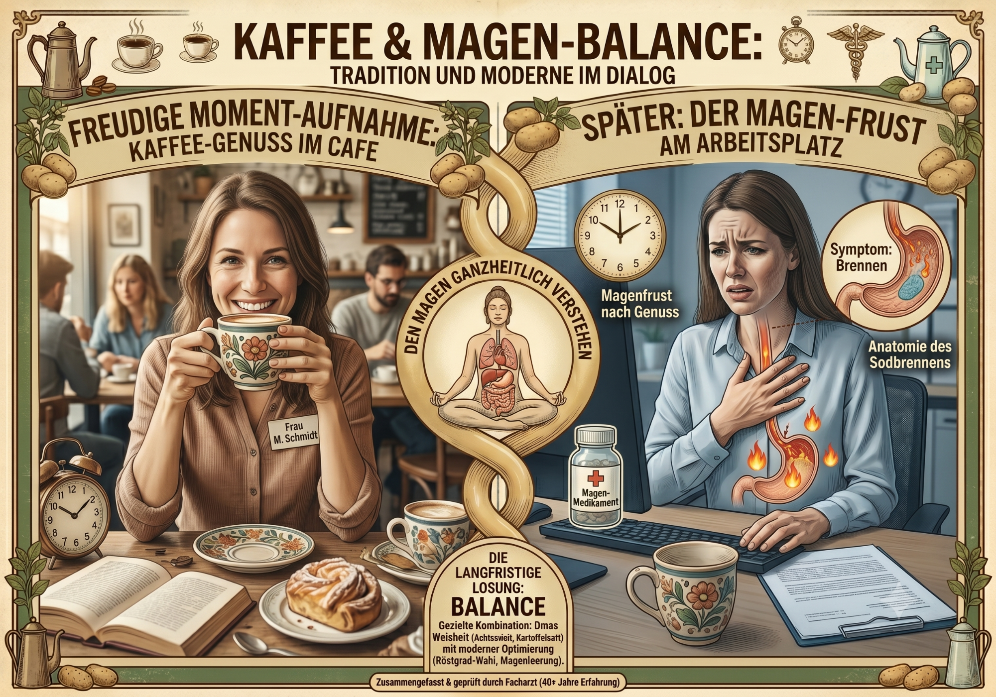 ☕️ Kaffee-Hype am Morgen, Magenfrust danach: Funktionieren Omas Hausmittel gegen Sodbrennen wirklich?