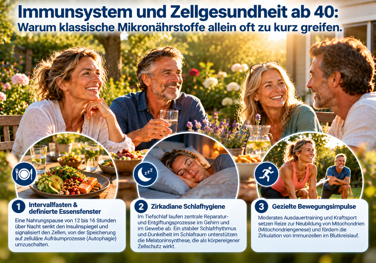 Immunsystem und Zellgesundheit ab 40: Warum klassische Mikronährstoffe allein oft zu kurz greifen