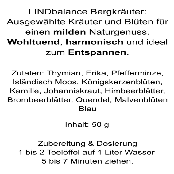 LINDbalance Bergkräutertee