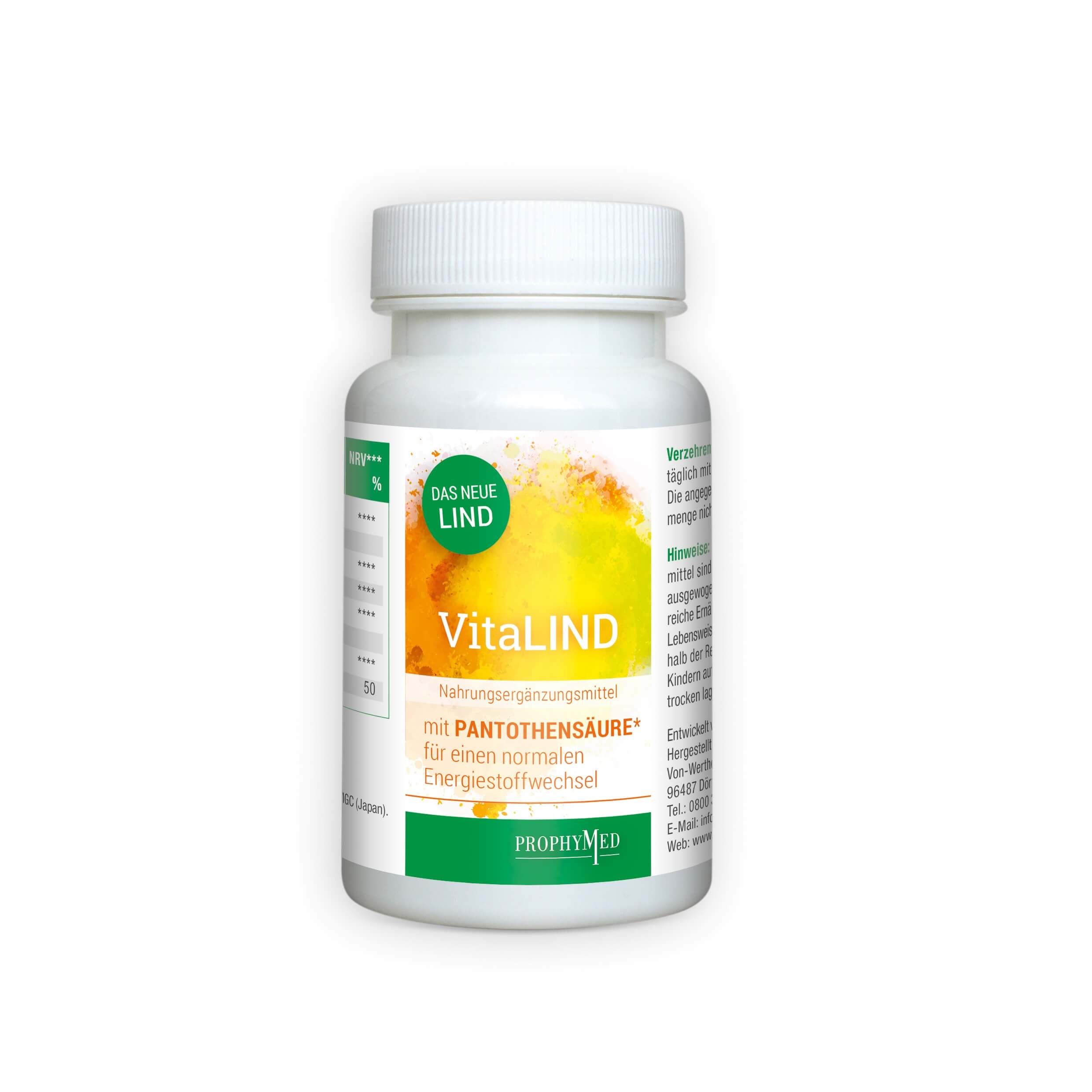VitaLIND – zur Minderung von Müdigkeit und Unterstützung des Energiestoffwechsels durch Vitamin B5* – unser Renner seit 2019