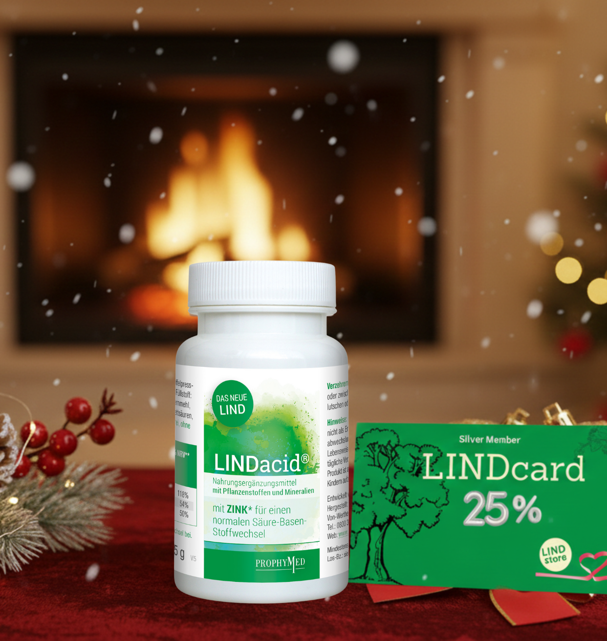 LINDacid - für einen gesunden Säure-Basen-Haushalt - und ein Jahr lang 25 % auf alles* mit der LINDcard