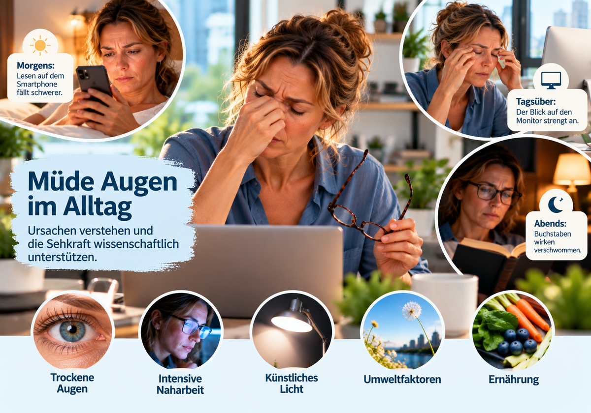 Müde Augen im Alltag: Ursachen verstehen und die Sehkraft wissenschaftlich unterstützen