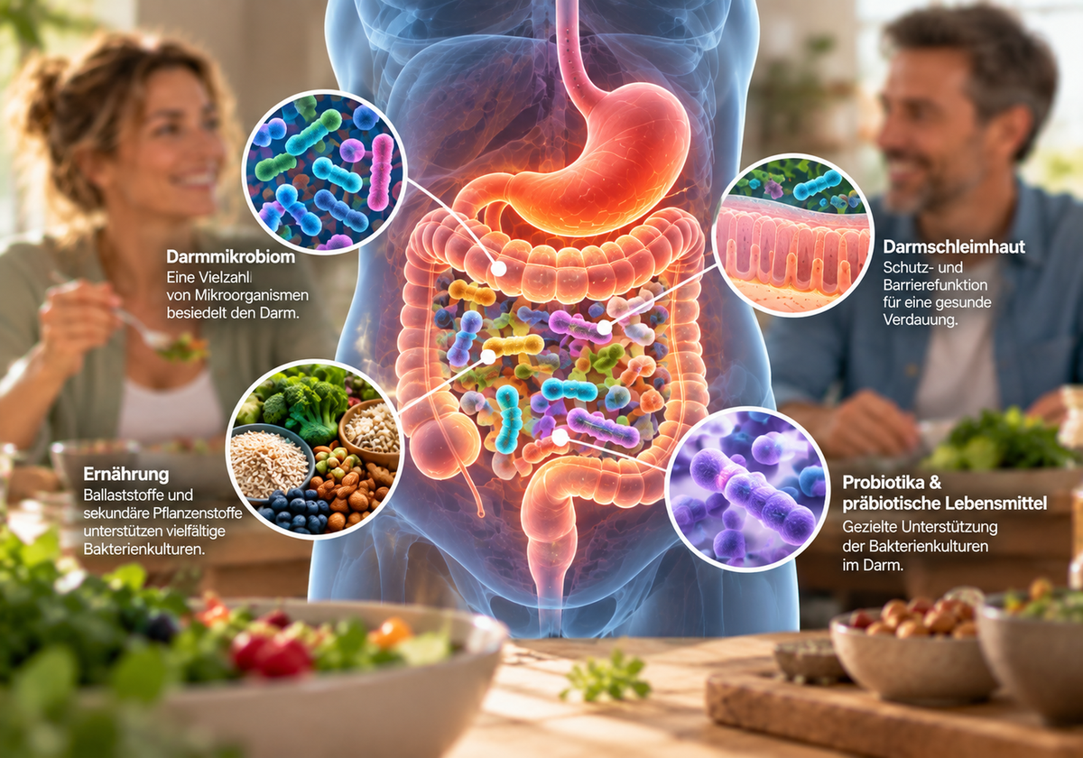Mikrobielle Besiedlung des Darms: Physiologische Grundlagen, Ernährung und Bakterienkulturen