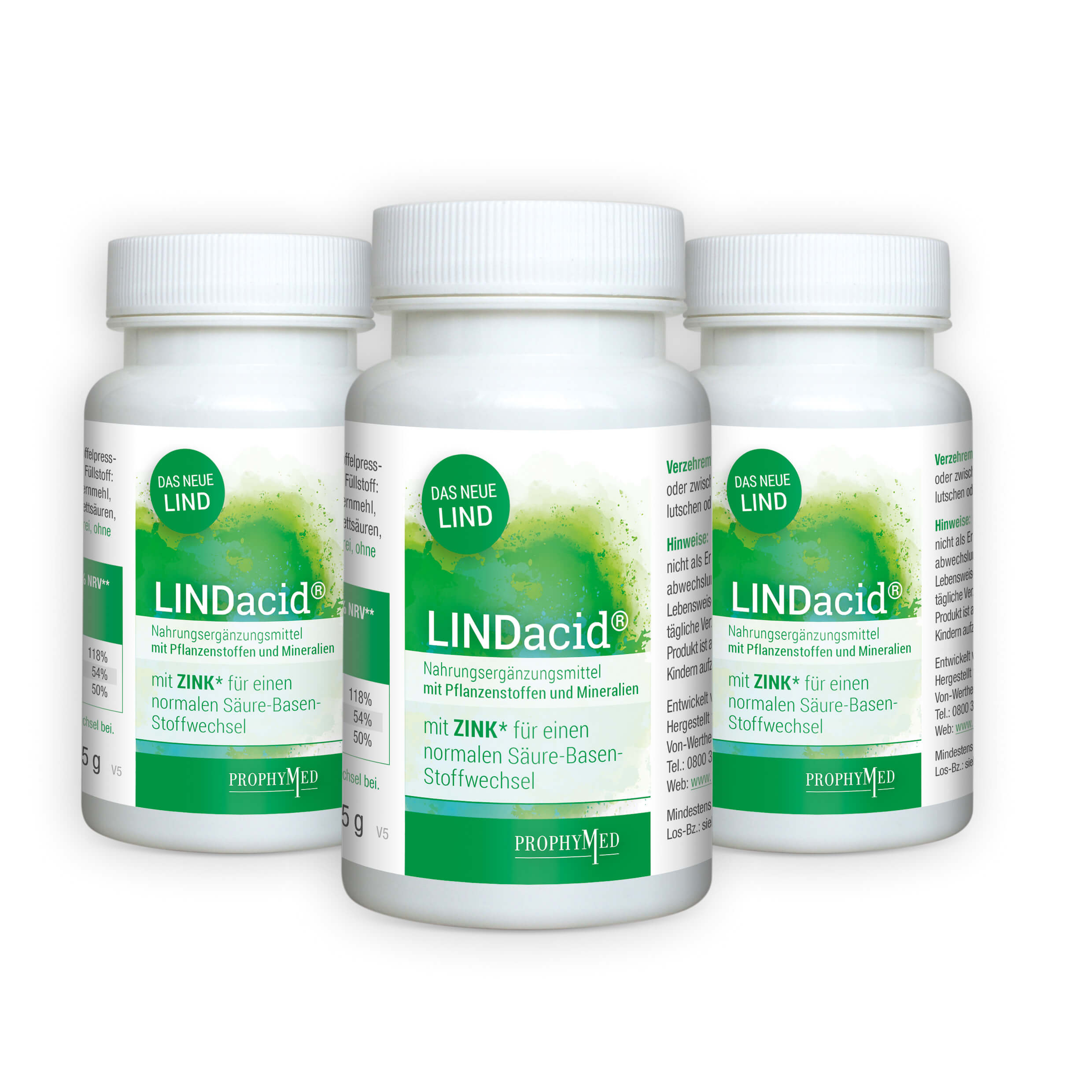 LINDacid® Basis-Trio – mit Calcium, Magnesium & Zink für eine gute Säure-Basen-Balance.