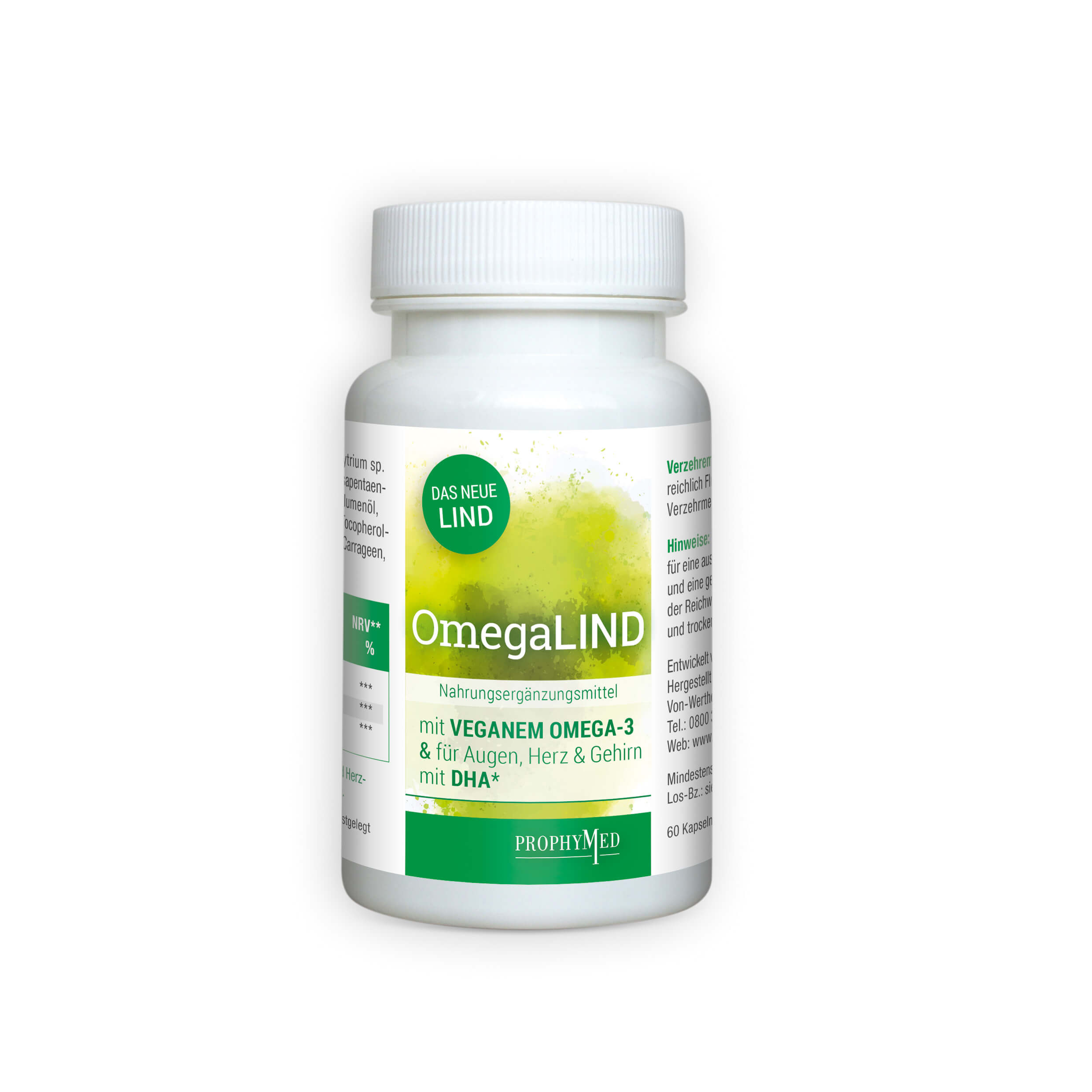 OmegaLIND Für Augen und Herz – Wertvolle Omega 3 Fettsäuren aus Algenöl für ein gesundes Omega 3 und Omega 6 Gleichgewicht